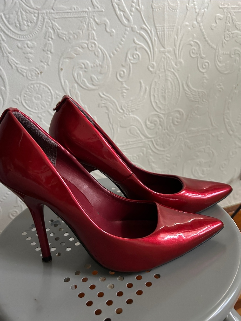 Call It Spring Red Patent Pointed Toe Pumps